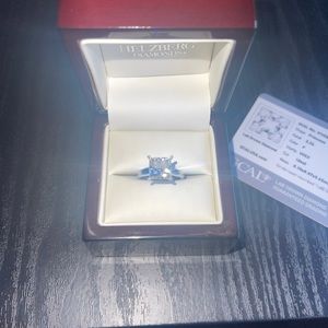 SALE! 3ct+ VVS Princess Cut Diamond Ring! w/ GCAL paperwork! New!